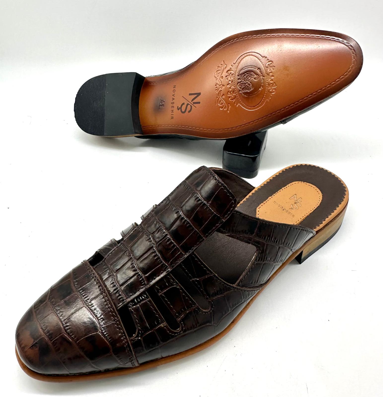 Babouche - Marrakchi – en cuir noir artisanale